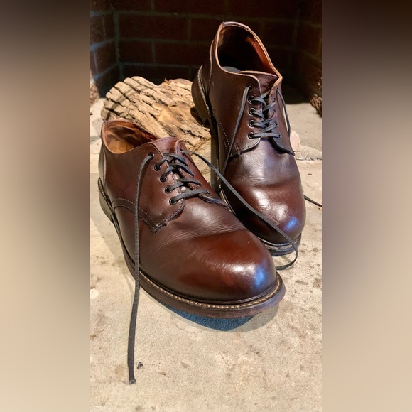 P W Minor Vtg Brown leather Oxfords size 11 1/2 Goodyear Welt Dress Shoes - Picture 6 of 16